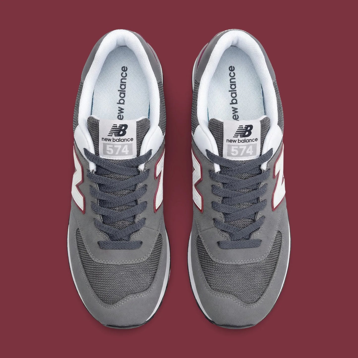 NB 574 Dark Grey Wine Red