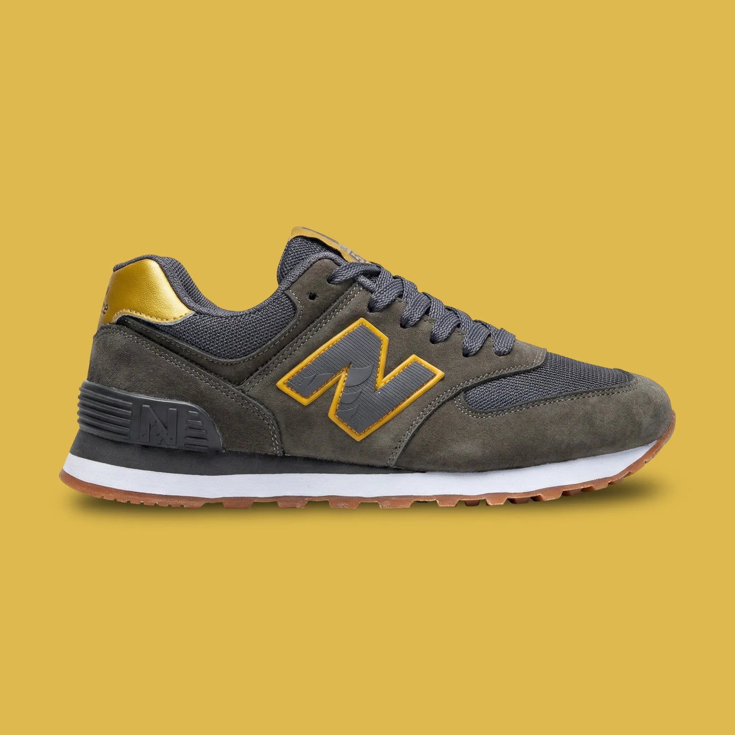 NB 574 Charcoal Gold