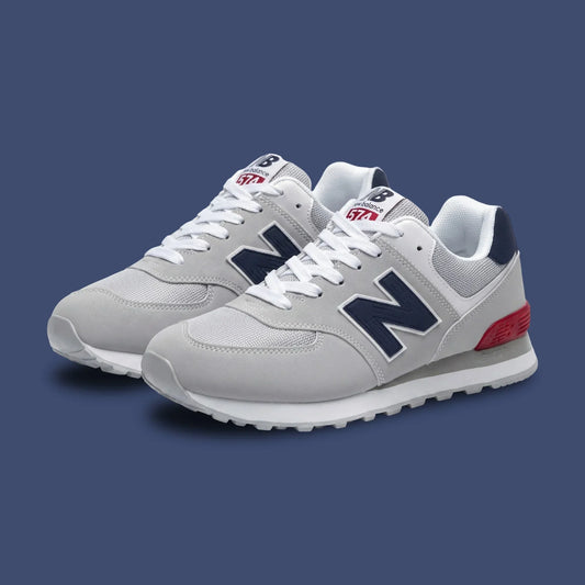 NB 574 Light Grey Navy Blue